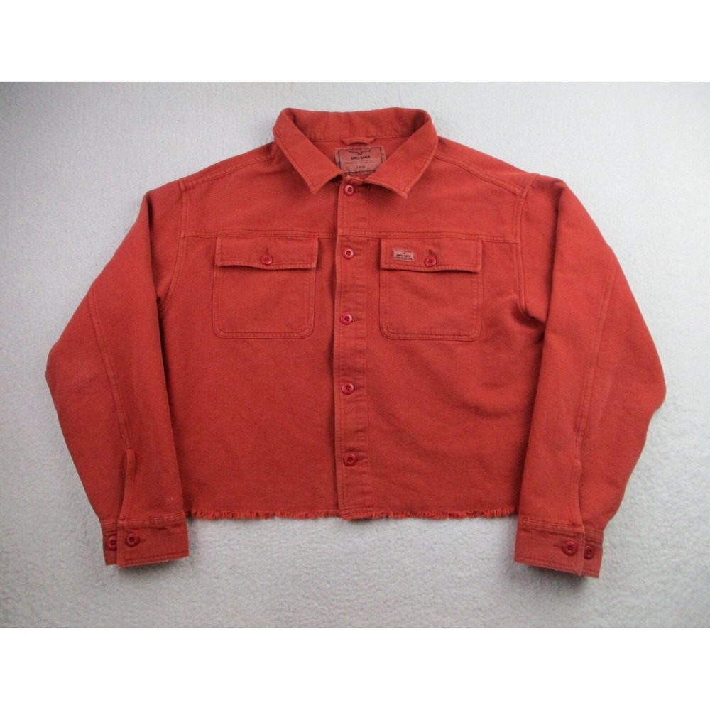 Kimes Ranch Rough Stock Jacket Womens Large Red Button Up L/S Raw Hem Western
